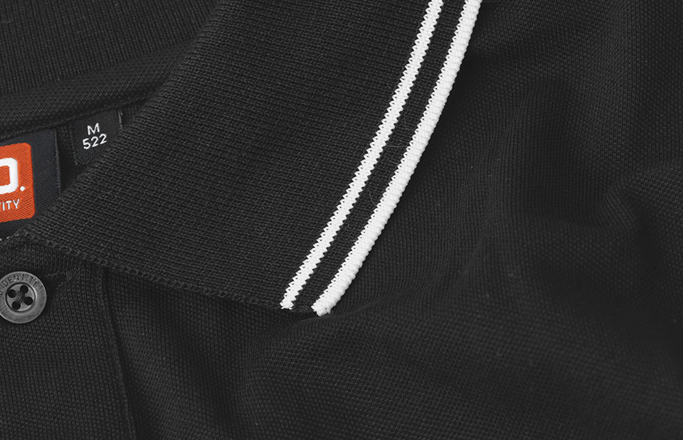 Kontrastowa koszulka polo | stretch — Black — miniatura 4