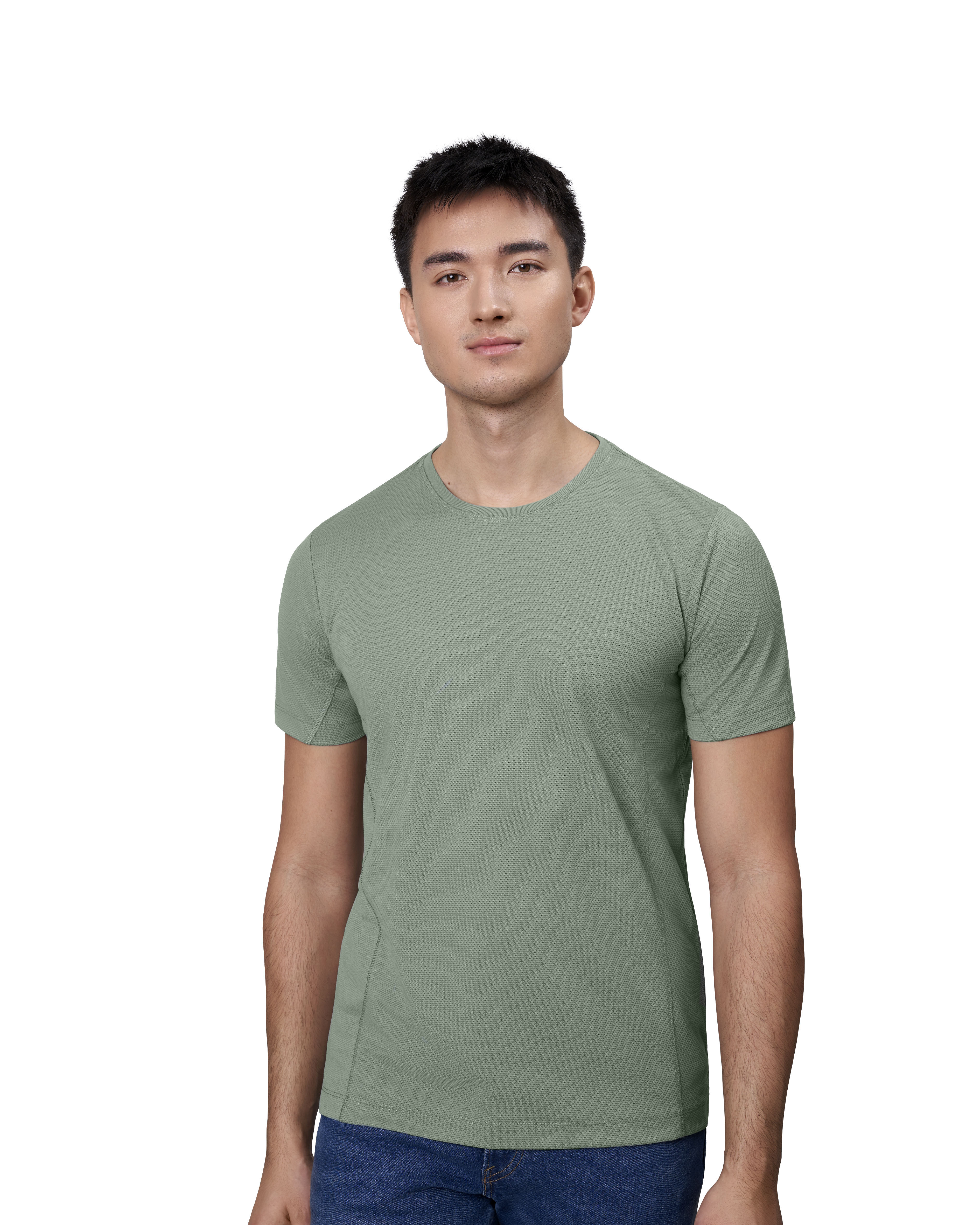 T-shirt Lyocell — Dusty green — miniatura 5