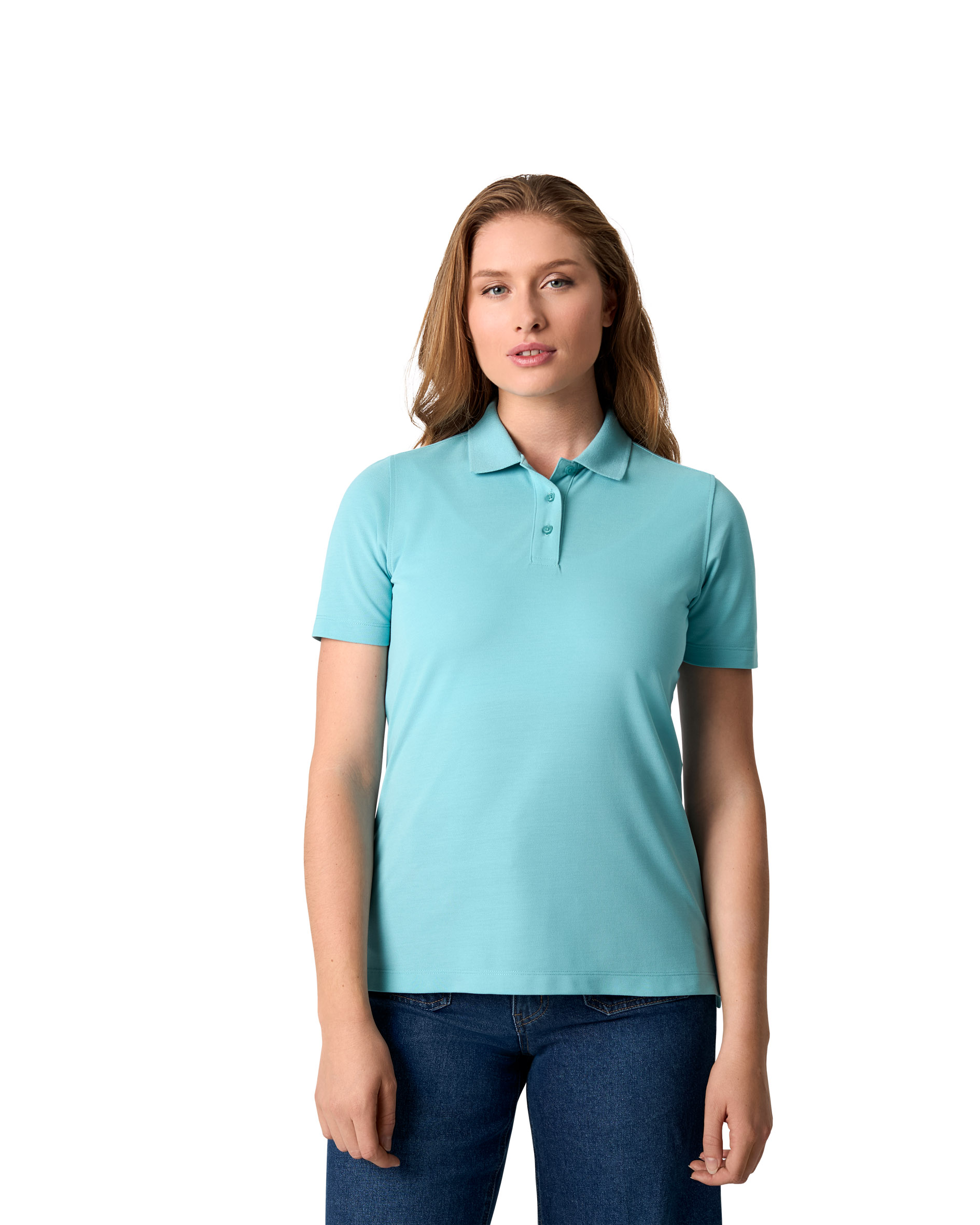 Ease koszulka polo | Lyocell | damska — Dusty aqua — miniatura 5