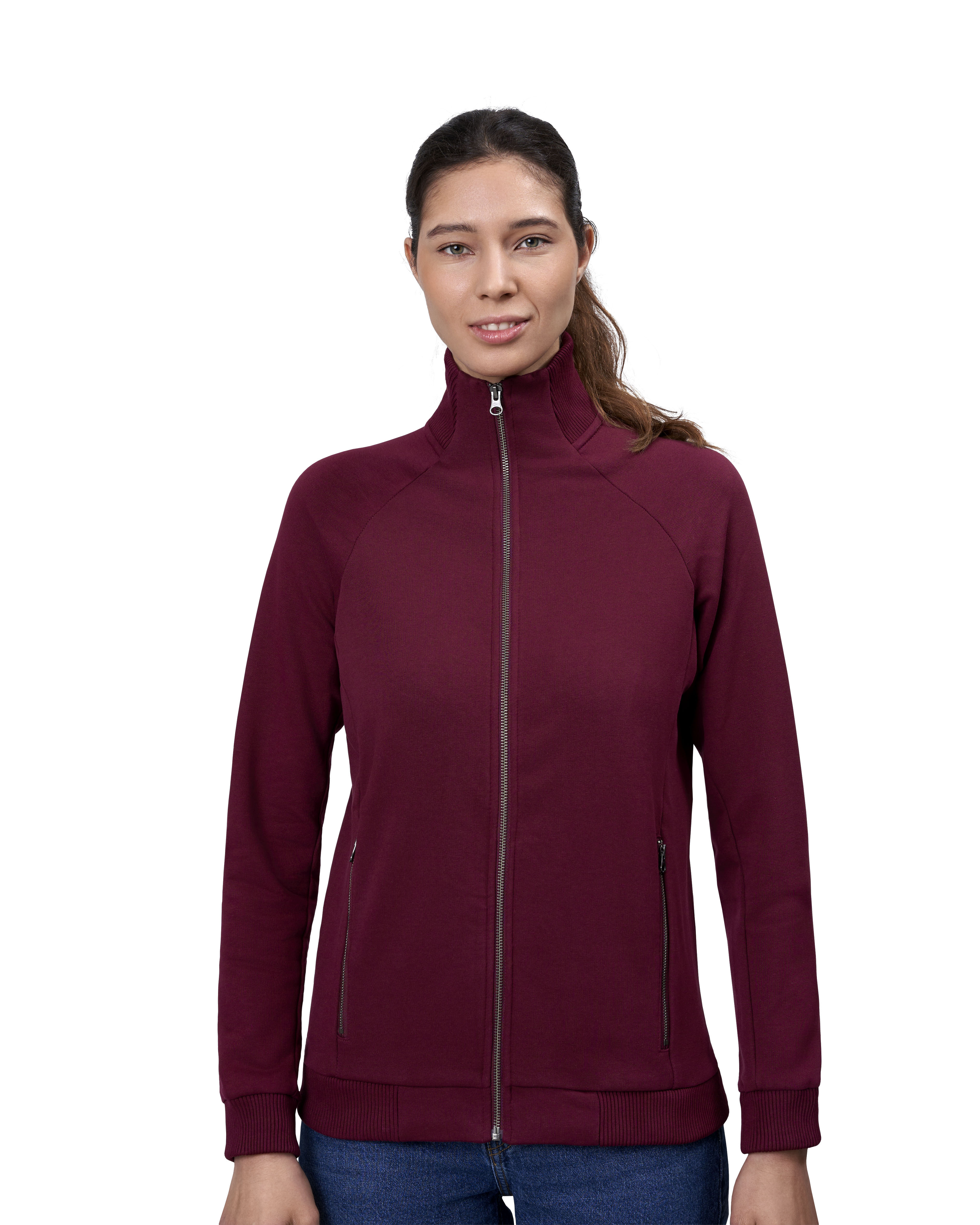 Bluza dresowa | zip | damska — Bordeaux — miniatura 5