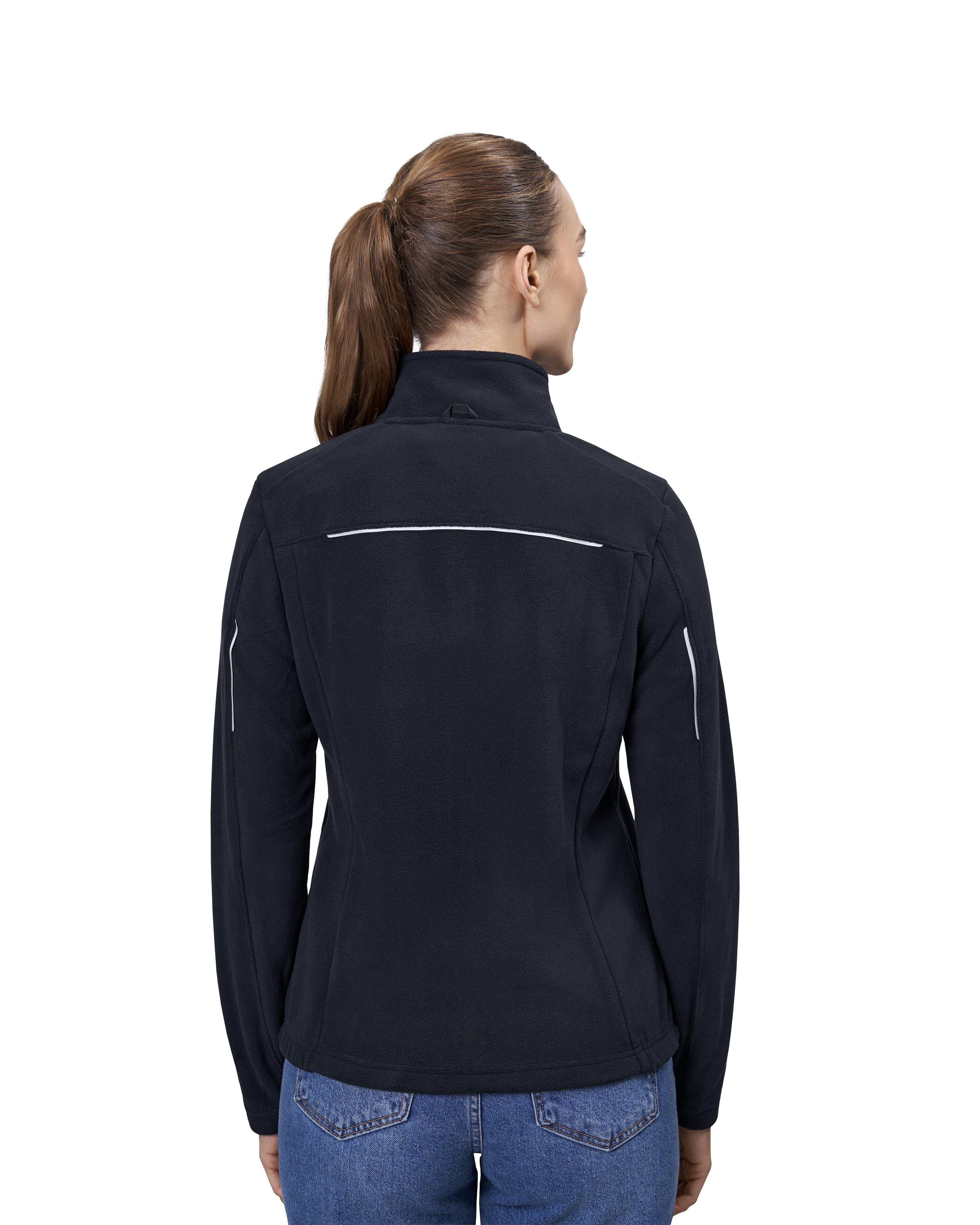 Mikropolar Zip-n-Mix | elementy odblaskow | damska — Navy — miniatura 5