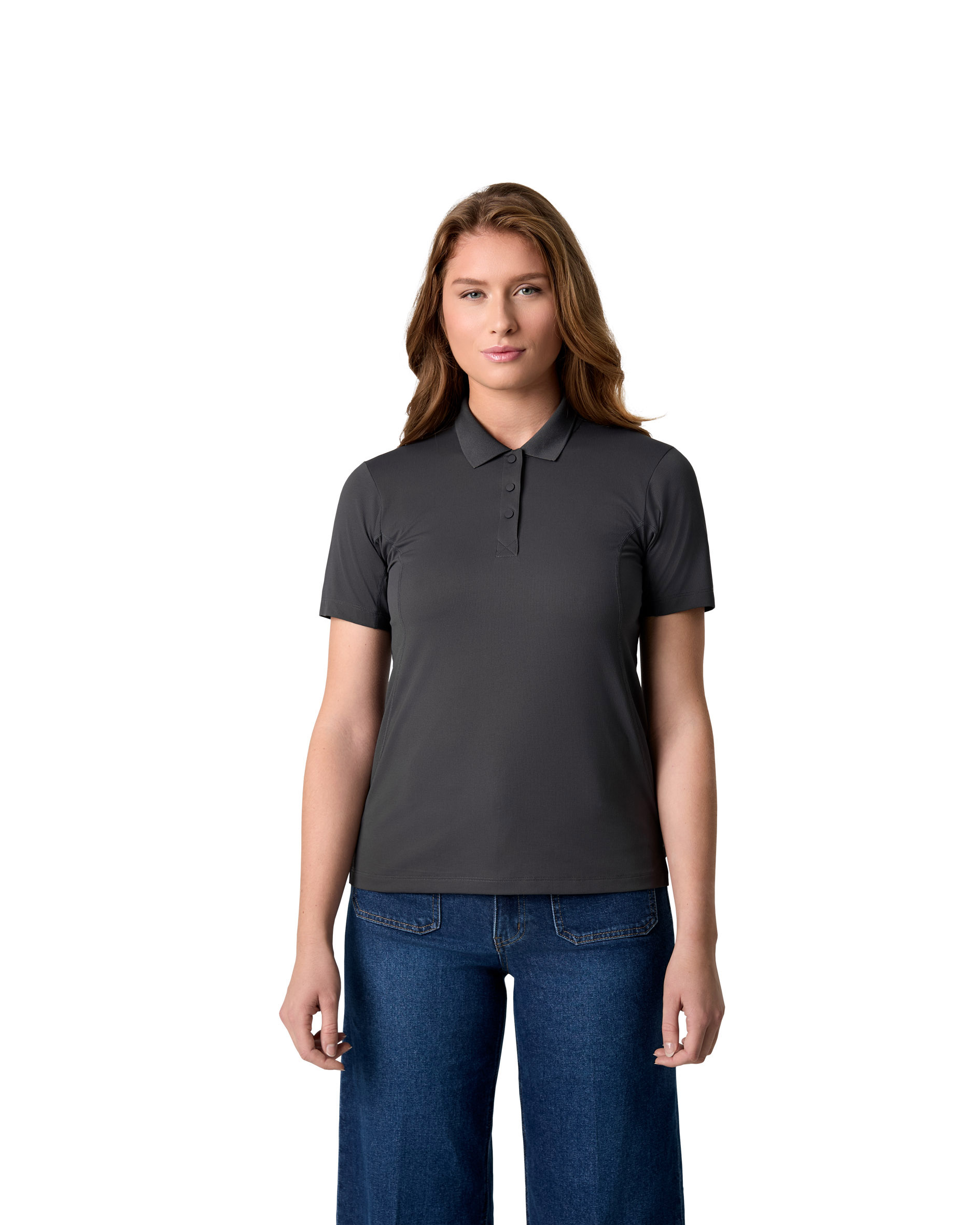 GEYSER active polo shirt | damski — Charcoal — miniatura 5