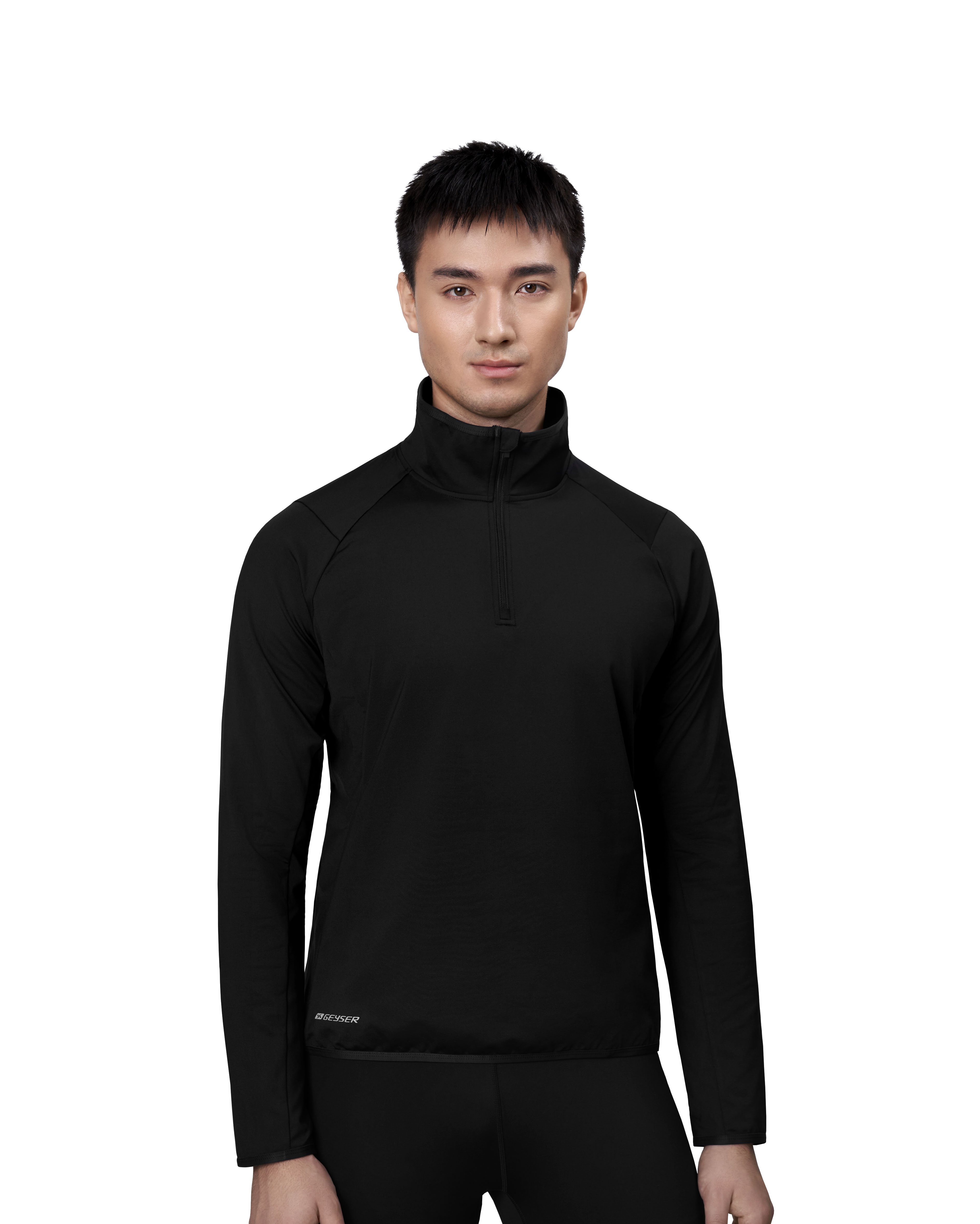 GEYSER bluza treningowa stretch | ½ zip — Black — miniatura 5