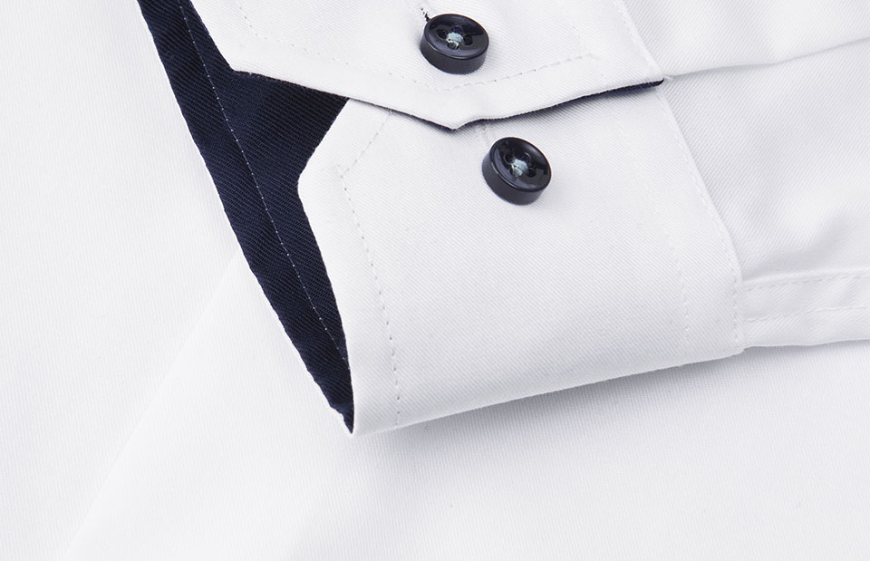 SEVEN SEAS Fine Twill Contrast | slim — White — miniatura 4