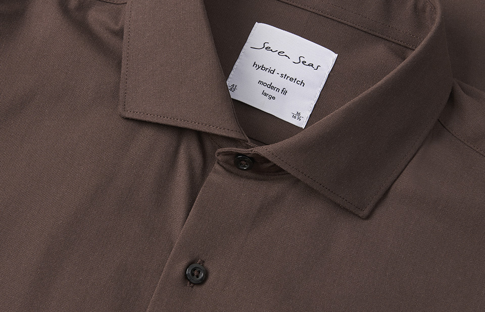 SEVEN SEAS Hybrid shirt | slim — Mocca — miniatura 4