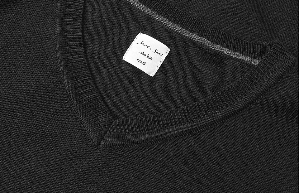 SEVEN SEAS The knit | v-neck | damski — Black — miniatura 4
